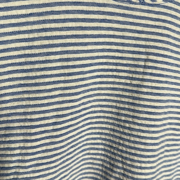 Vintage Jane Tise Collection Blue White Stripe Top Size Medium - Picture 2 of 3